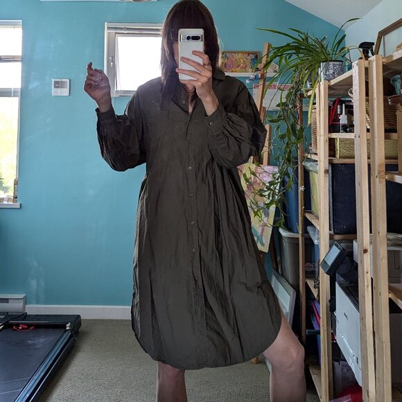 H&M khaki oversized dress, 100% cotton, size S - Picture 5 of 7